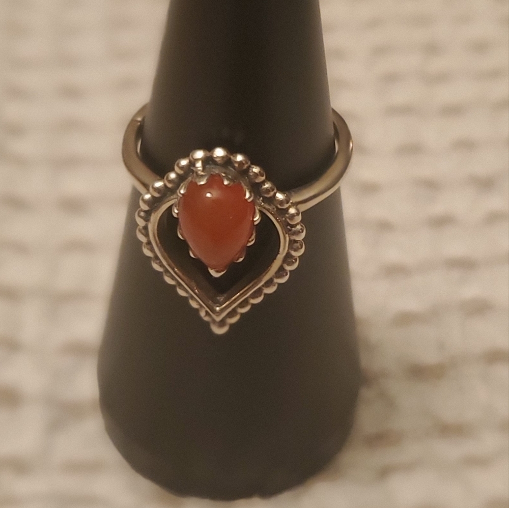Sterling Silver Carnelian Ring size 8